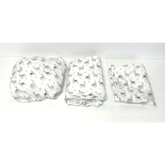 Intelligent Design Novelty 3-Piece Grey Llamas Print Microfiber Twin Sheet Set - Picture 3 of 9